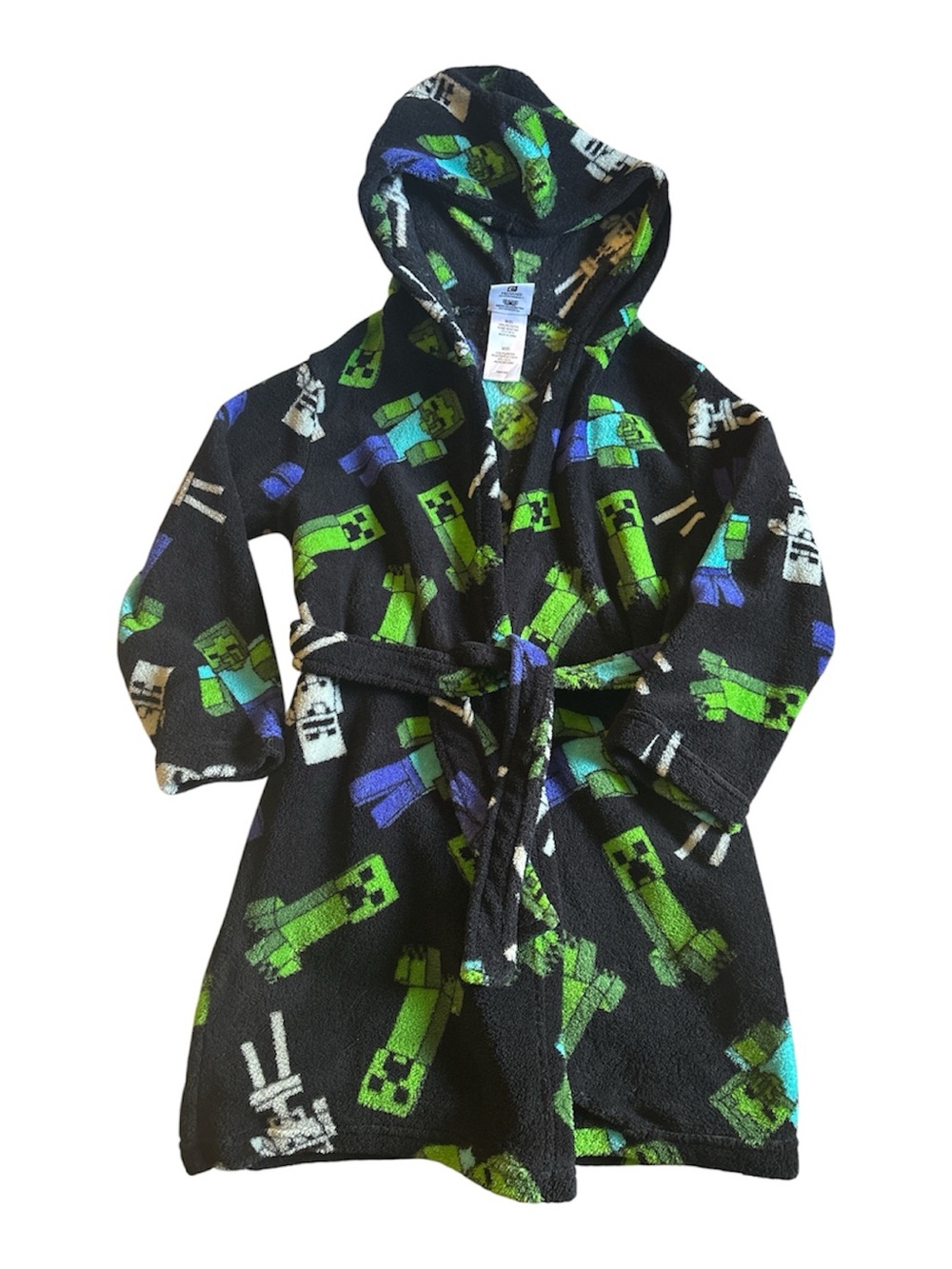 Boys Robe Kids Plush Kimono Fleece Hooded Bathrobe